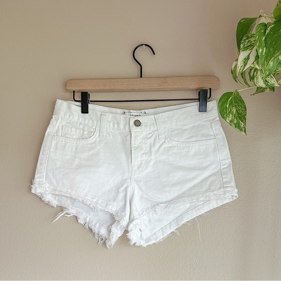 J Brand White Raw Hem Jean Shorts - Picture 1 of 4
